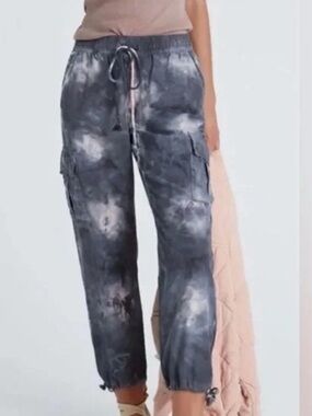 Sanctuary X Anthropologie Tie Dye Carefree Cargo Pants Small Drawstring